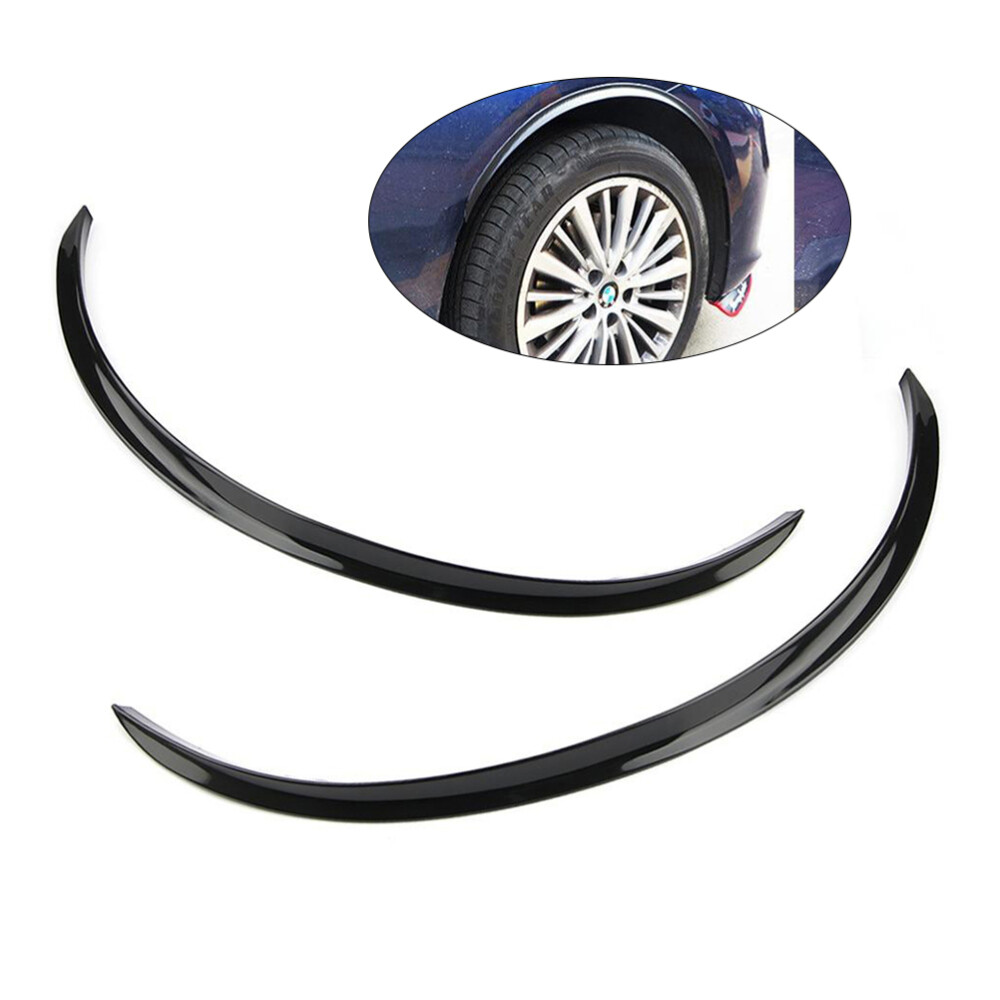 2pcs Universal Black Flexible Car Wheel Brow Car Truck Wheel Eyebrow Arch Trim