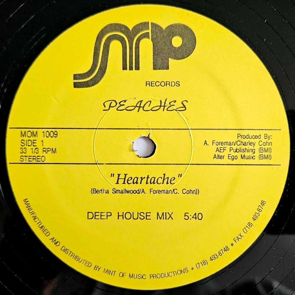 HOUSE - PEACHES - HEARTACHE- MINT OF MUSIC RECORDS ORIGINAL PRESSING