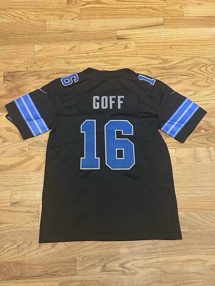 Jared Goff #16 Detroit Lions KIDS Jersey Black YOUTH MEDIUM Stitched Jersey