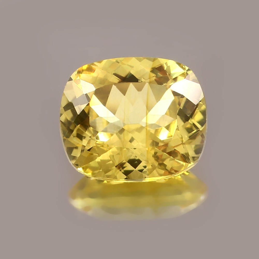 AAA Natural Flawless Ceylon Yellow Sapphire Loose Cushion Gem 13x11mm-image