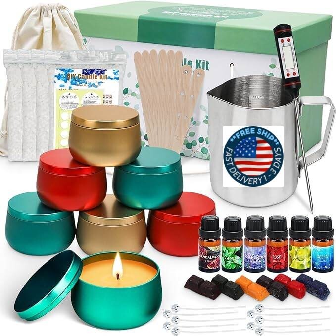 Beeswax candle making kit with fragrances for DIY crafts-image