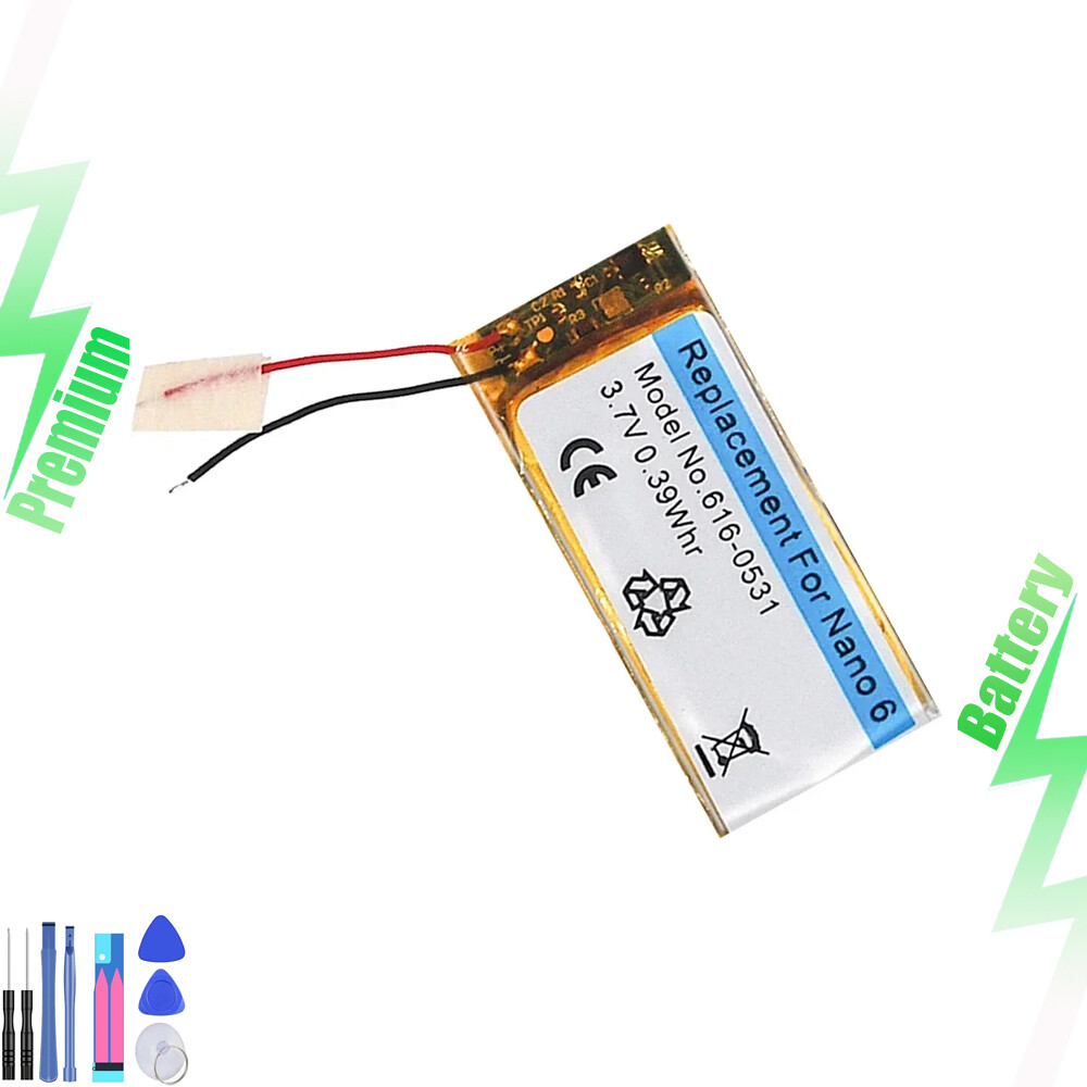 Replacement Battery for Apple iPod Nano 6th Generation A1366 16GB 8GB 616-0531