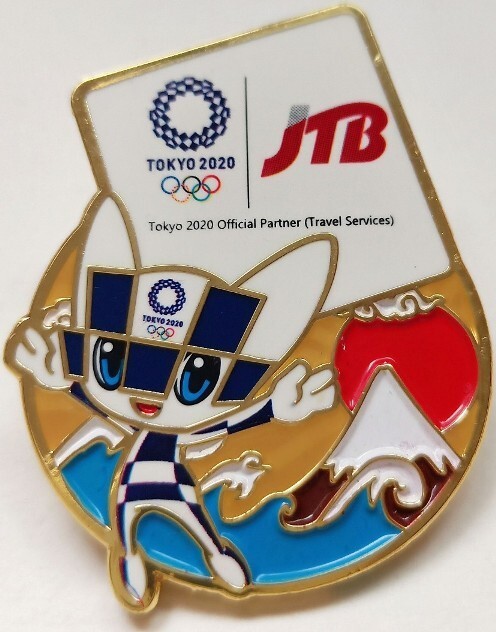 Beautiful 2020 Tokyo JTB Travel Services Olympic Mascot Games Mark Sponsor Pin