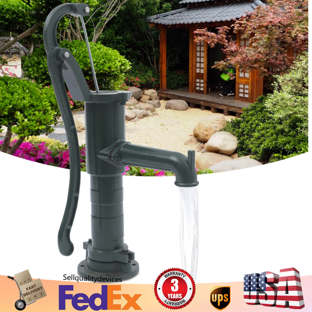NEW Hand Well pump Manual Deep Water Pump Cast Iron Handheld Press Garden USA!
