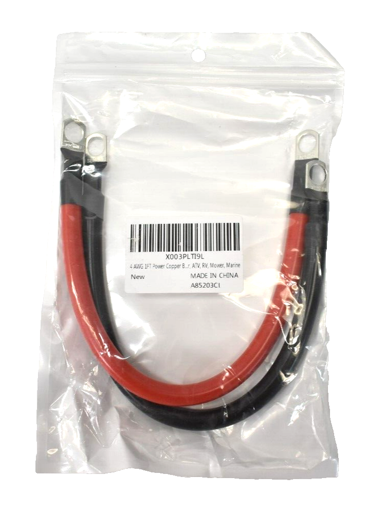 Abigail 4 AWG Battery cable 4 Gauge Pure Copper Inverter Cables 3/8