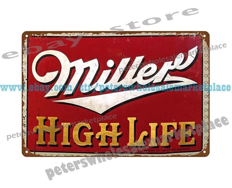 Vintage Metal Tin Beer Bar Sign for Pub Club or Liquor Drink Decor