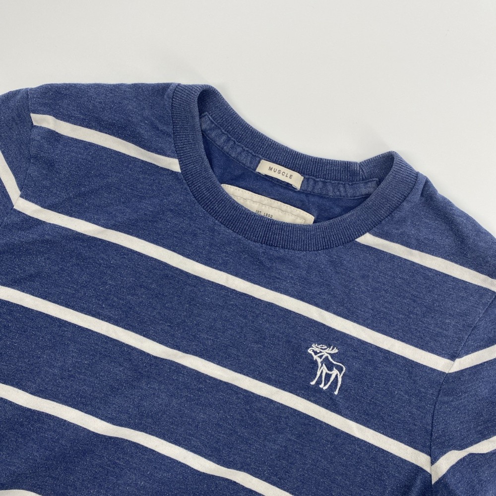 Abercrombie Fitch T Shirt Mens Large Muscle Striped Y2K College Retro Preppy-image