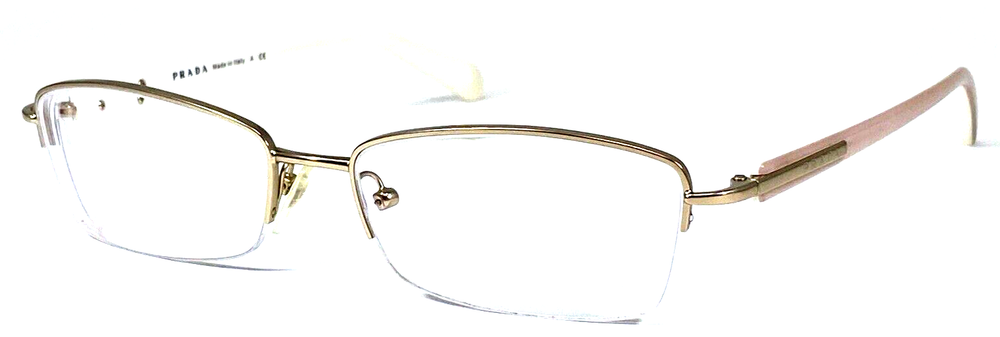 Prada VPR52O EAG-101 Gold Light Pink Eyeglasses Frame Italy 54-17-135