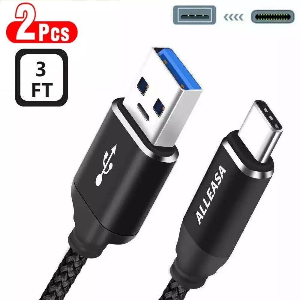 2-Pack USB-A to USB-C Fast Charging Cable Rapid Sync Cord