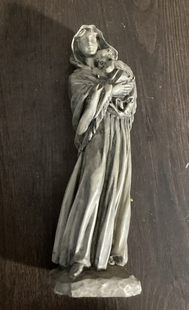 Vintage Abbey Press ST. MEINRAD Mary Baby statue RELIGIOUS Chalkware figure-image