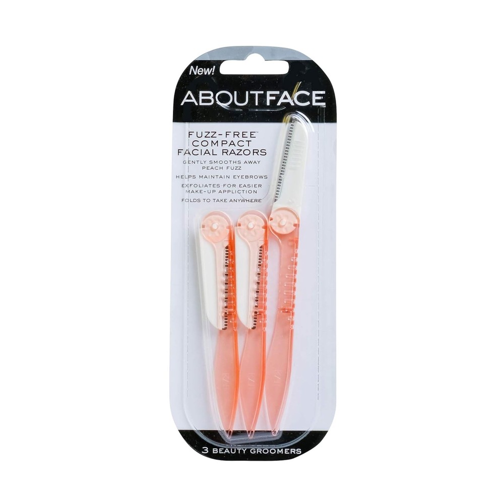 About Face Fuzz-Free Compact Facial Razors for Shaving & Exfoliating - Includes-image