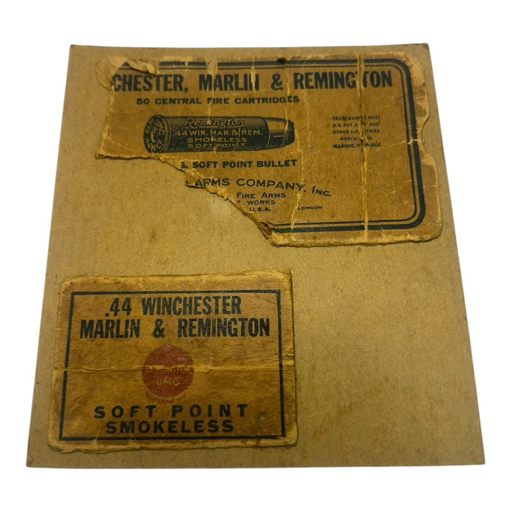 Antique .44 Winchester Marlin Remington Ammo Box Label Ephemera c.1900s
