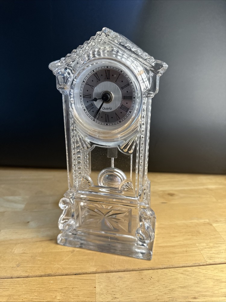 Grandfather Clock Mantle Crystal Glass Legends Quartz Movement