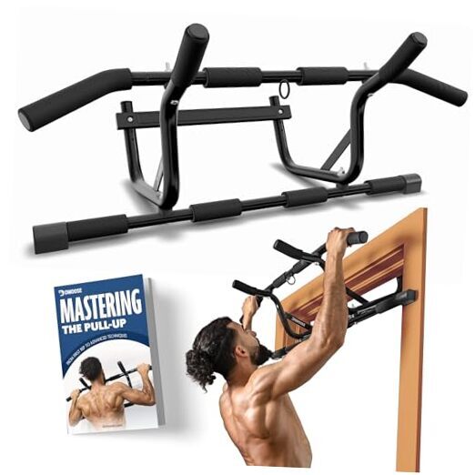 Pull Up Bar for Doorway - Hanging Bar Upto 250 Lbs Capacity, No Screwing Black