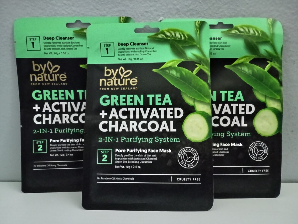By Nature NZ Green Tea & Charcoal 2-in-1 Face Mask Cleanser