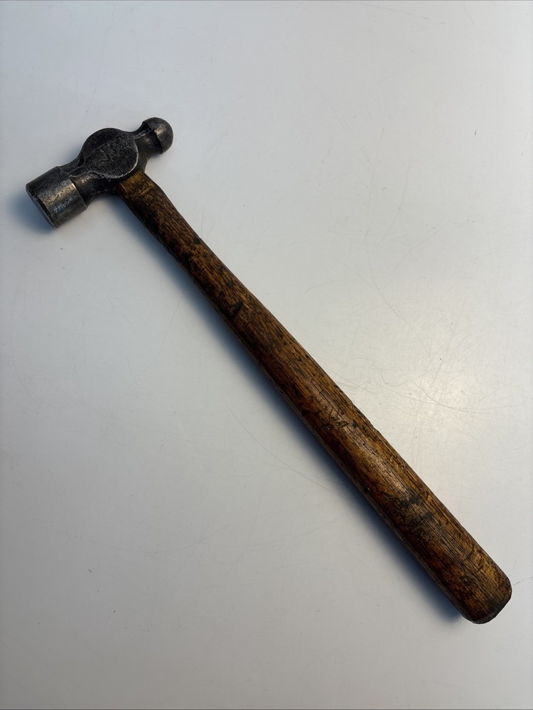Vintage Stanley Ball Peen Hammer Wood Handle USA