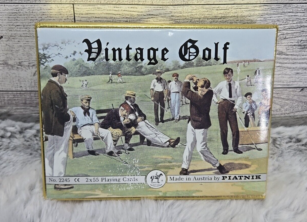 2 Deck Playing Cards by Piatnik Vintage Golf Golfing No 2245 Complete