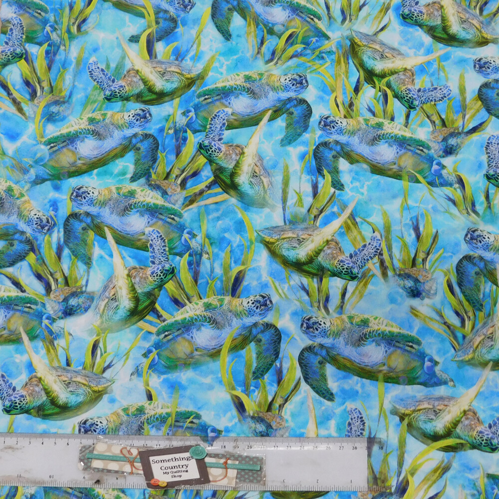 Quilting Patchwork Sewing Fabric Turtle Odyssey 50x55cm FQ