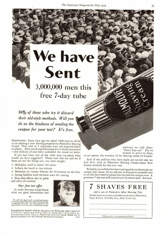 1929 Pepsodent Shaving Cream 