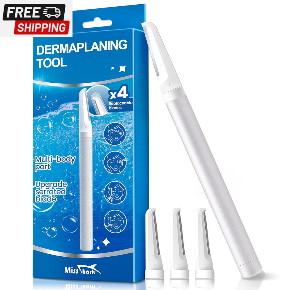 Dermaplane Razor Include 4 Replaceable Blades, Face Razors for Women Face Exfoli