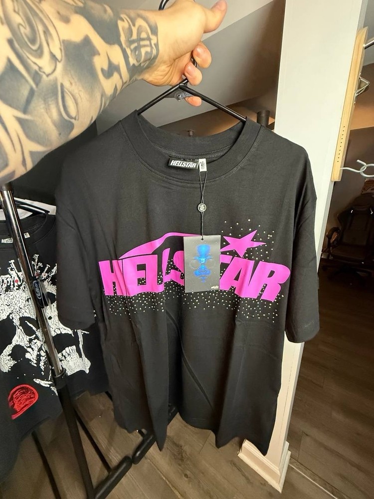 Hellstar Black & Pink Graphic Tee Mens Medium Streetwear