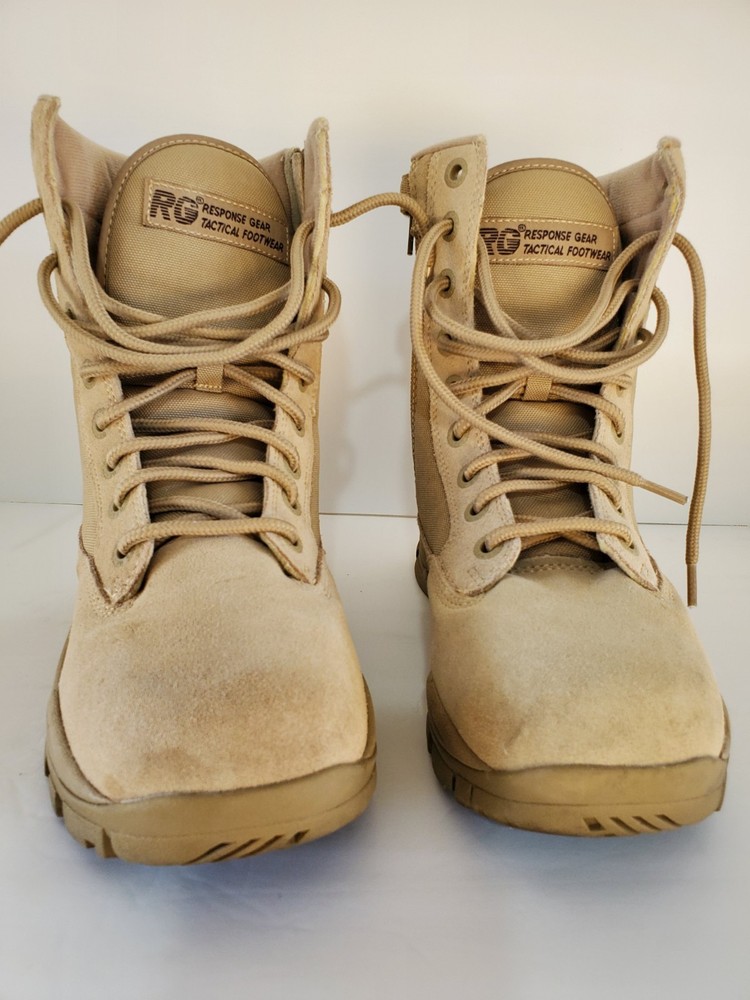 Response Gear Tactical Desert Side Zip Boots Size 8.5 8 Inch