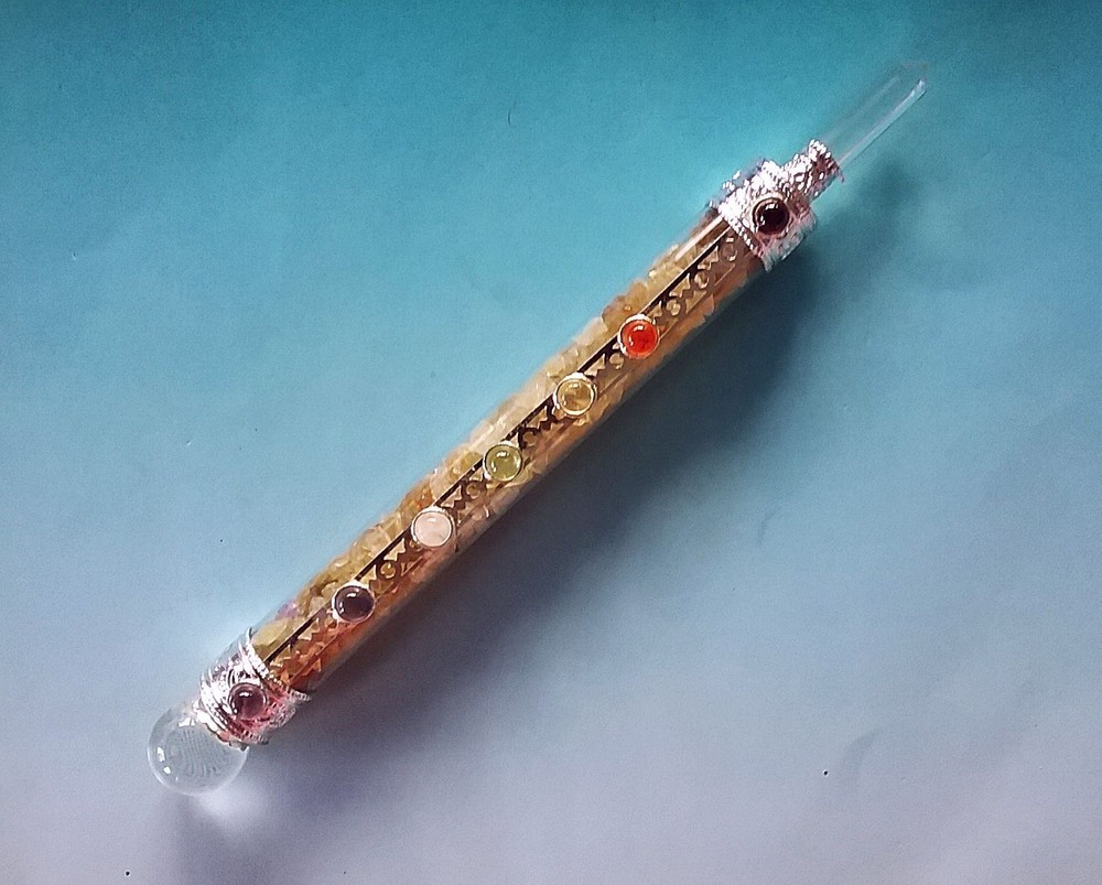 CITRINE WAND With Silver & Quartz Point, YELLOW CITRINE Chakra Wand,Crystal Wand