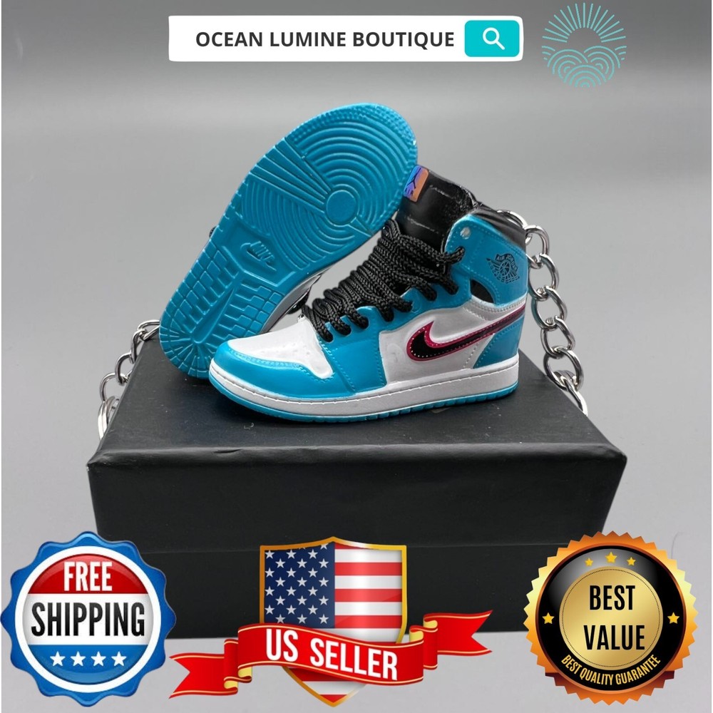 Air Jordan 3D Mini Sneaker Keychain, Basketball Sneaker Collectible, Box Options