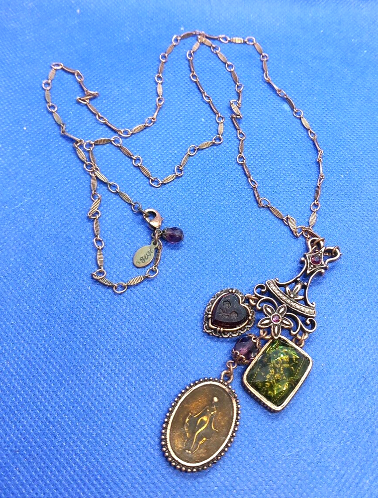 2028 Victorian Style Copper Tone Costume Jewellery Reversible Necklace 30