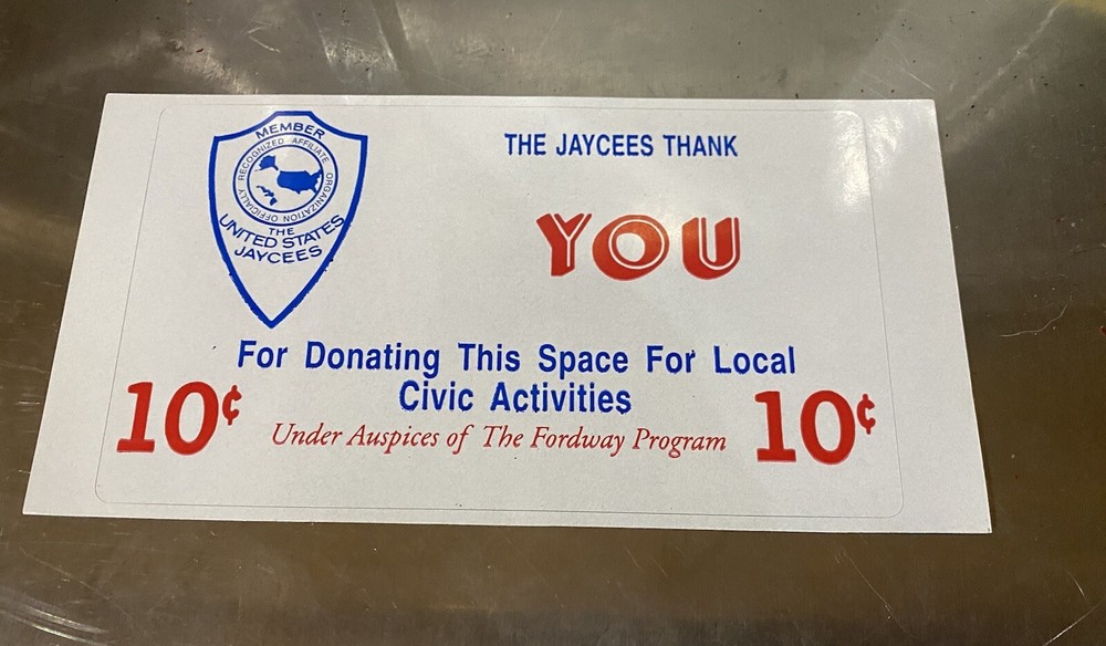 Jaycees Club Decal Ford Gum Ad Frame Glass Globe Topper Gumball Vending Machine-image