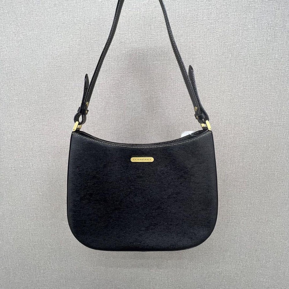 Burberry Shoulder Bag Nova Check Leather Black Authentic F0821922