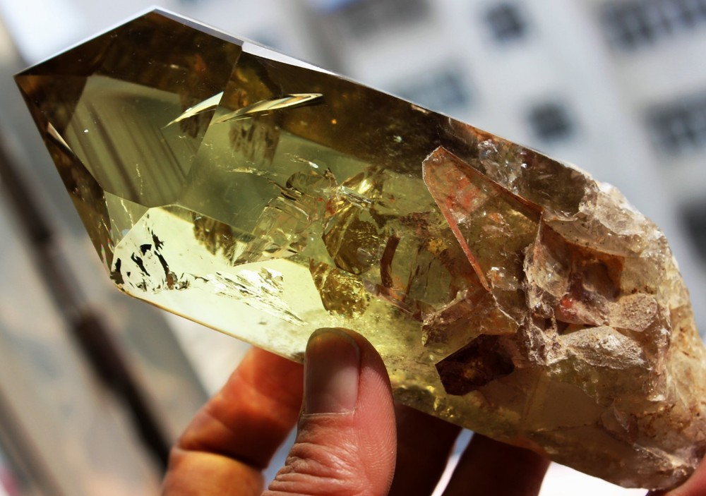 550g 1.21lb Natural Clear Citrine Quartz Crystal Wand Point for Healing