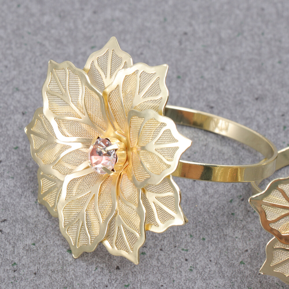 12 Pcs Alloy Napkin Rings Gold Napkins Decorative Napkin Ring