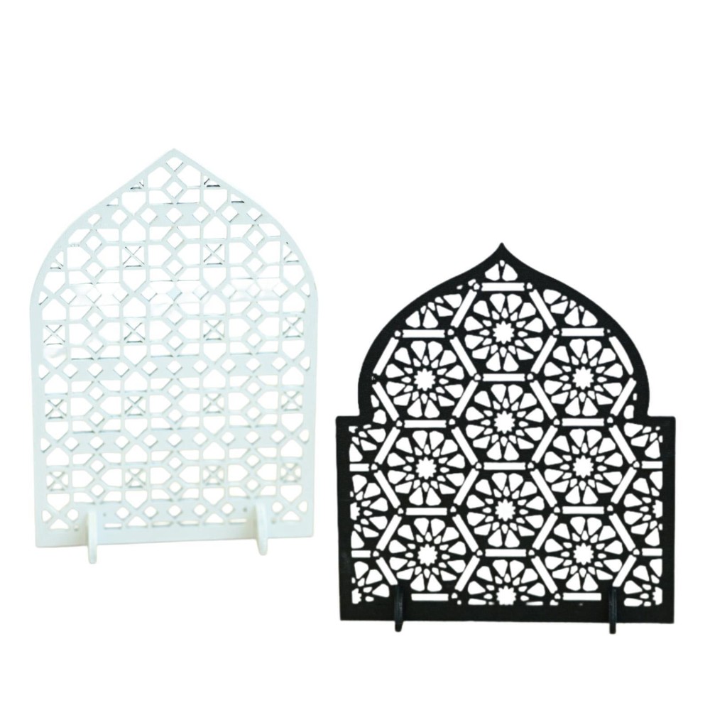 Islamic Eid Mubarak Kareem Table Sign Fireplace Gift Wood Ramadan Decoration
