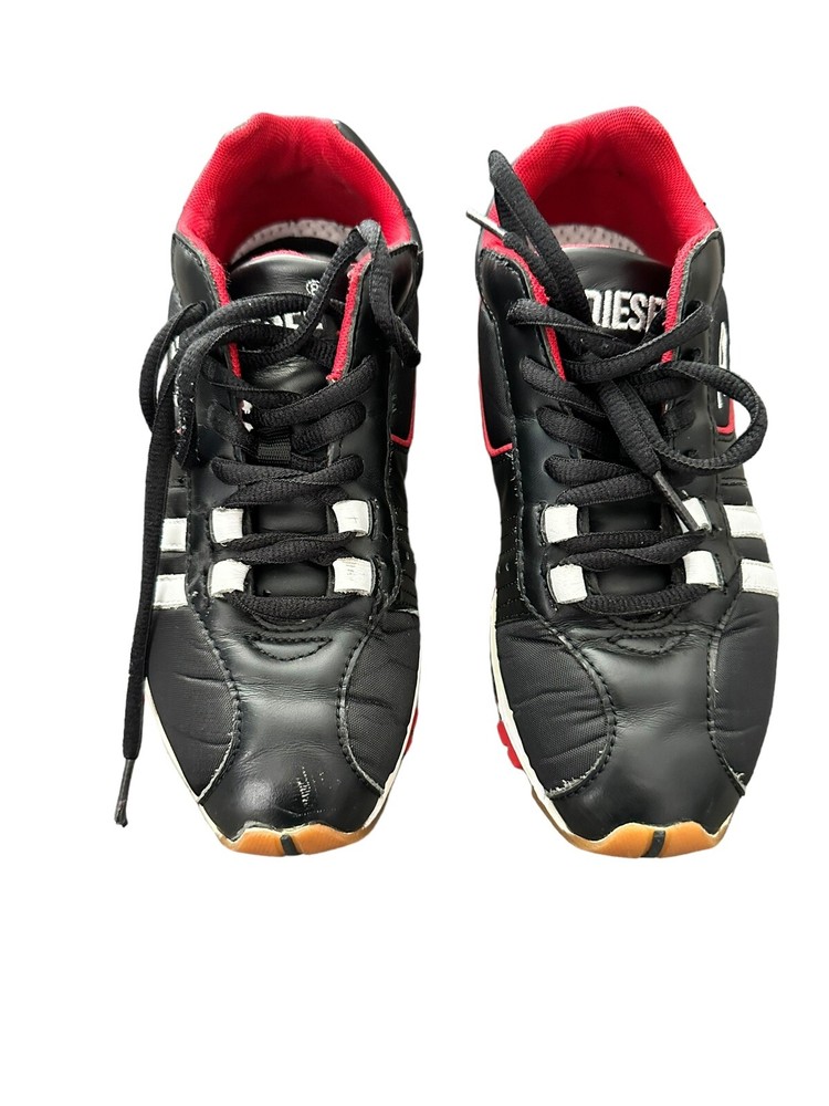 Diesel Designer Shoes, PSYKE Model, Black Leather Sneakers Size 6 Women