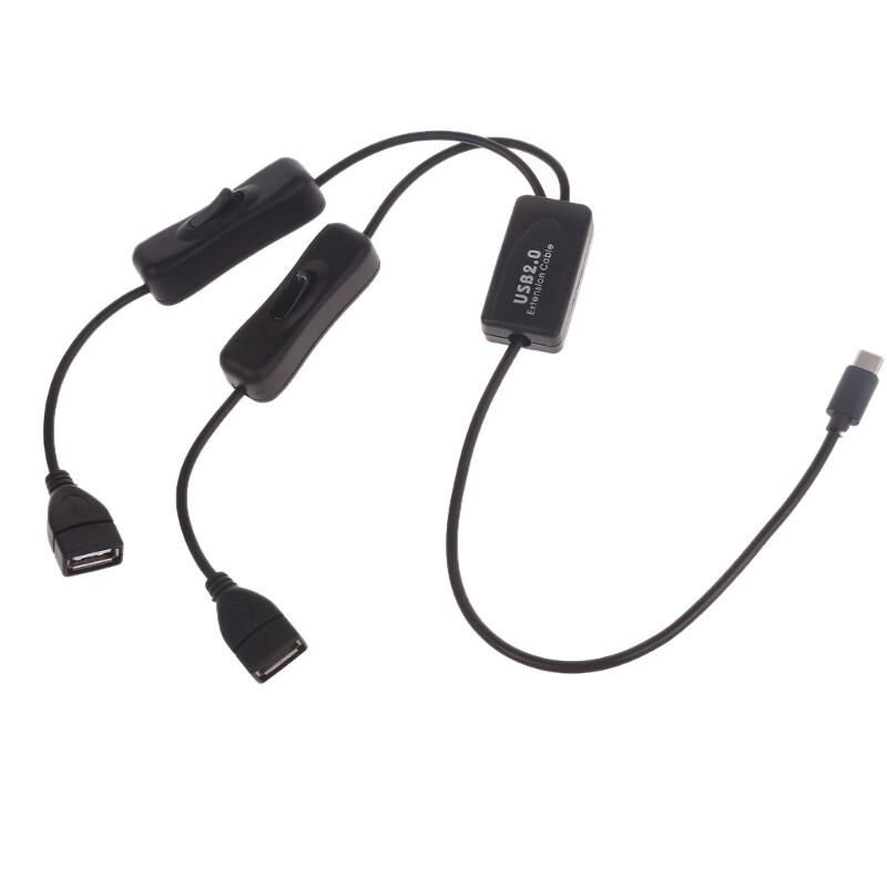 USB Type-C Cable with Switches for Fast-Charging and Data Transfer Cord Line
