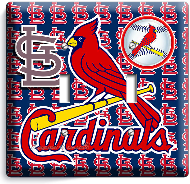 ST LOUIS CARDINALS BASEBALL TEAM 2G LIGHT SWITCH MAN CAVE GAME ROOM WALL PLATES