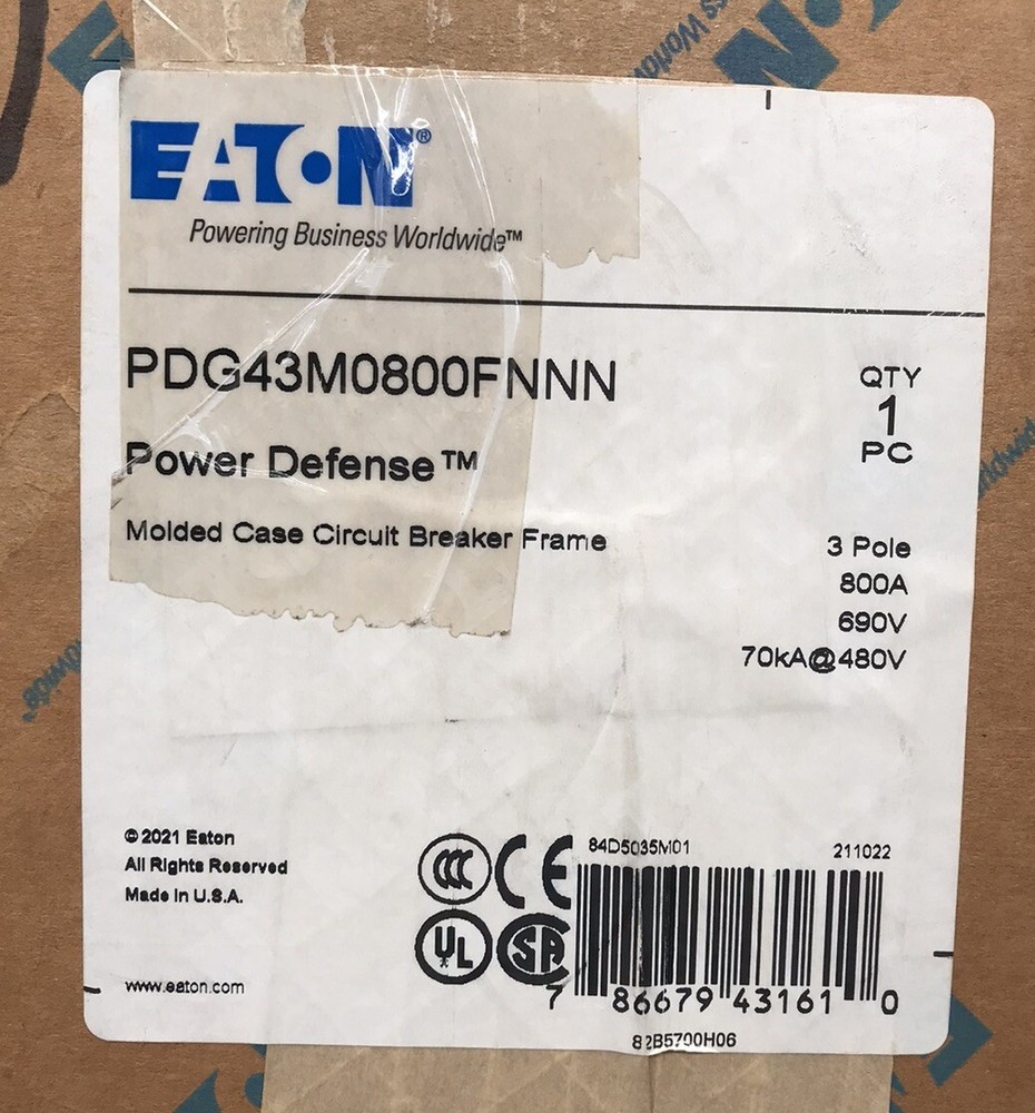 HOUSTON STOCK NEW EATON PDG43M0800FNNN POWER DEFENSE 400 AMP PDG4XTFA30400