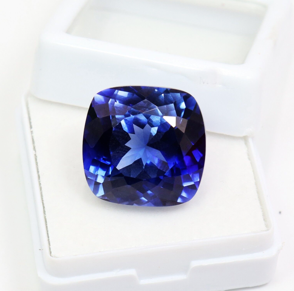 AAA 19.80 Ct Kashmir Blue Sapphire Loose Cushion Cut Gemstone
