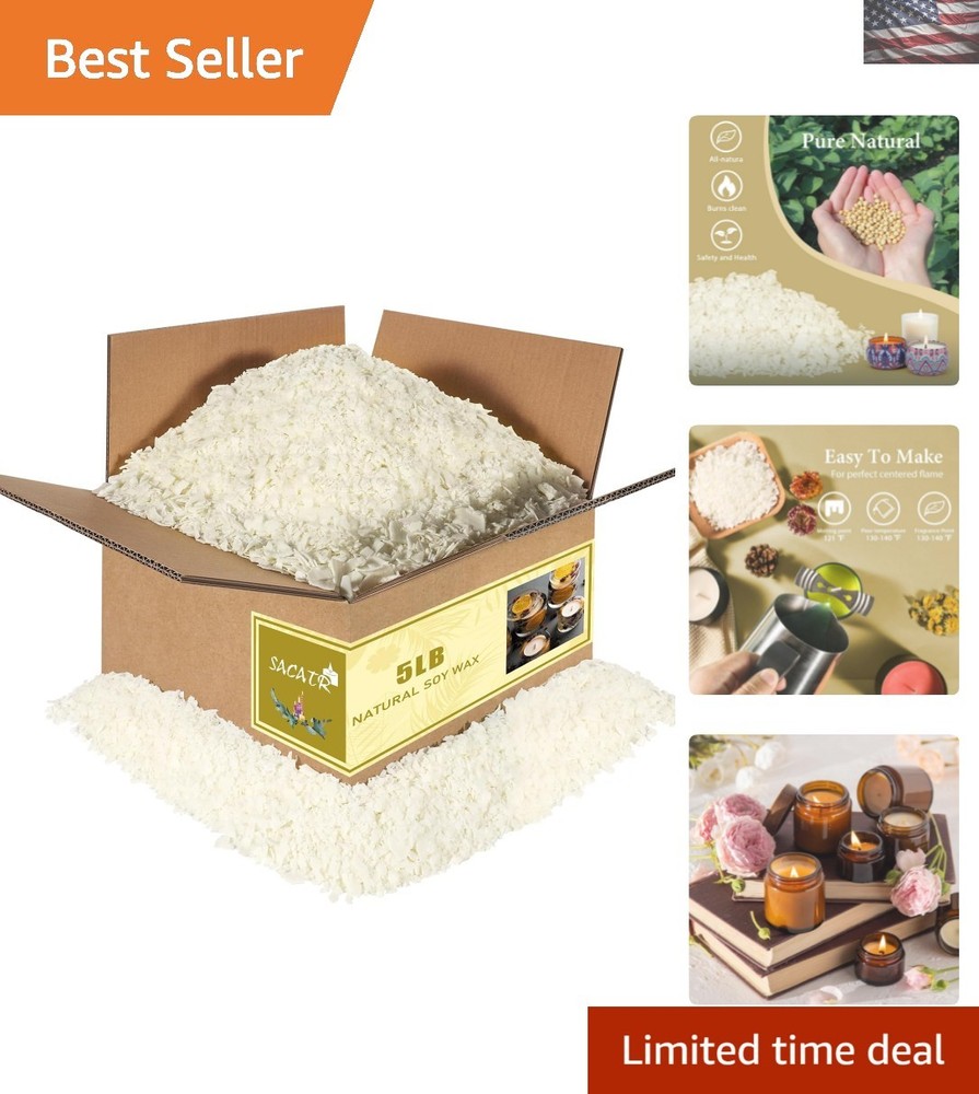 DIY Candle Making Soy Wax - 5LB Pure Soy Wax for Creative Candle Makers