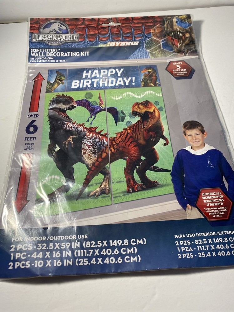 Jurassic Work Scene Setters Wal Decorating Kit 6 Ft Tall 5 Giant Pieces