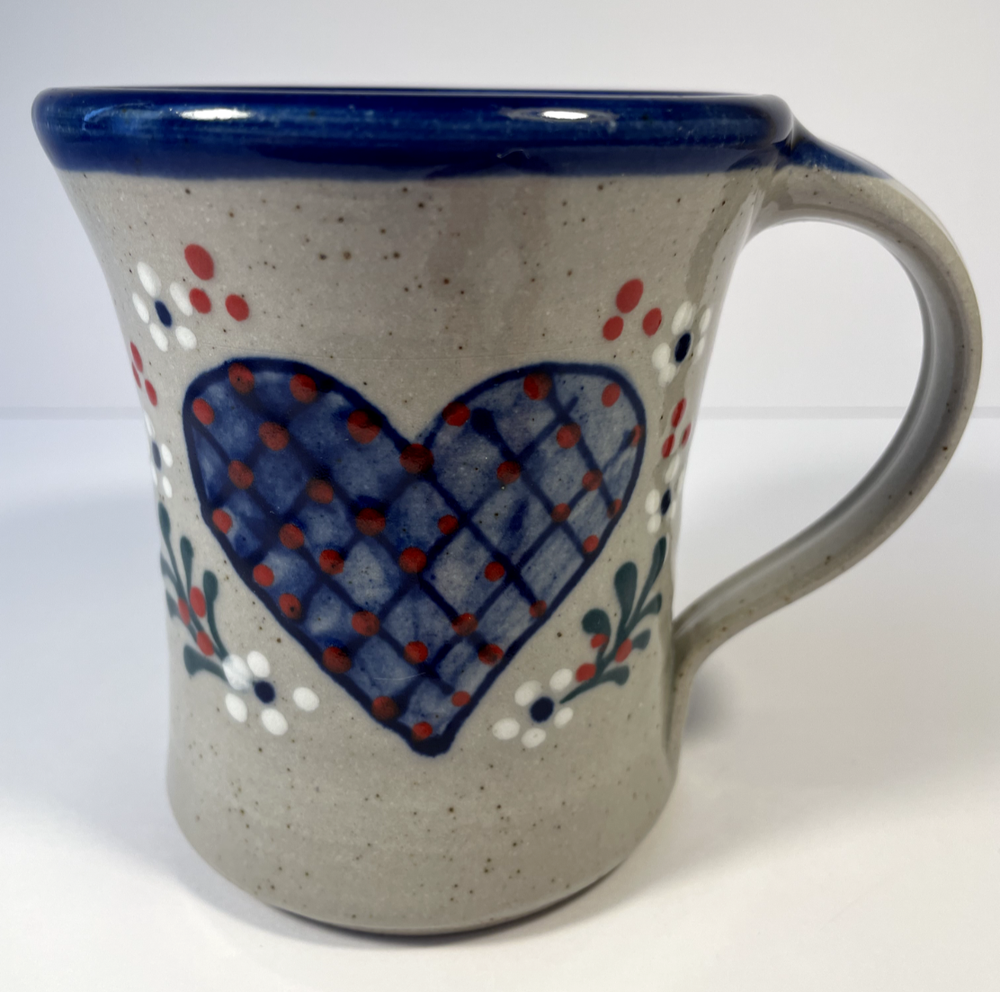 Great Bay Pottery N. Hampton NH, Stoneware, Coffee Tea Mug Heart  Handmade