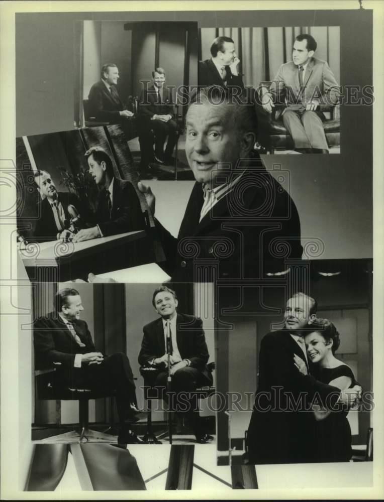 1986 Press Photo Jack Paar in composite with guests on NBC-TV show - nop65512