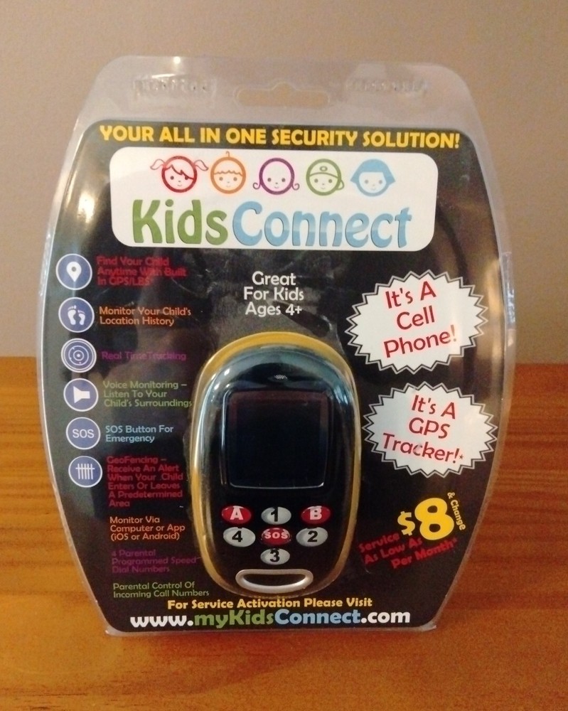 KidsConnect Wearable GPS Tracker Cell Phone for Children NEW Sealed