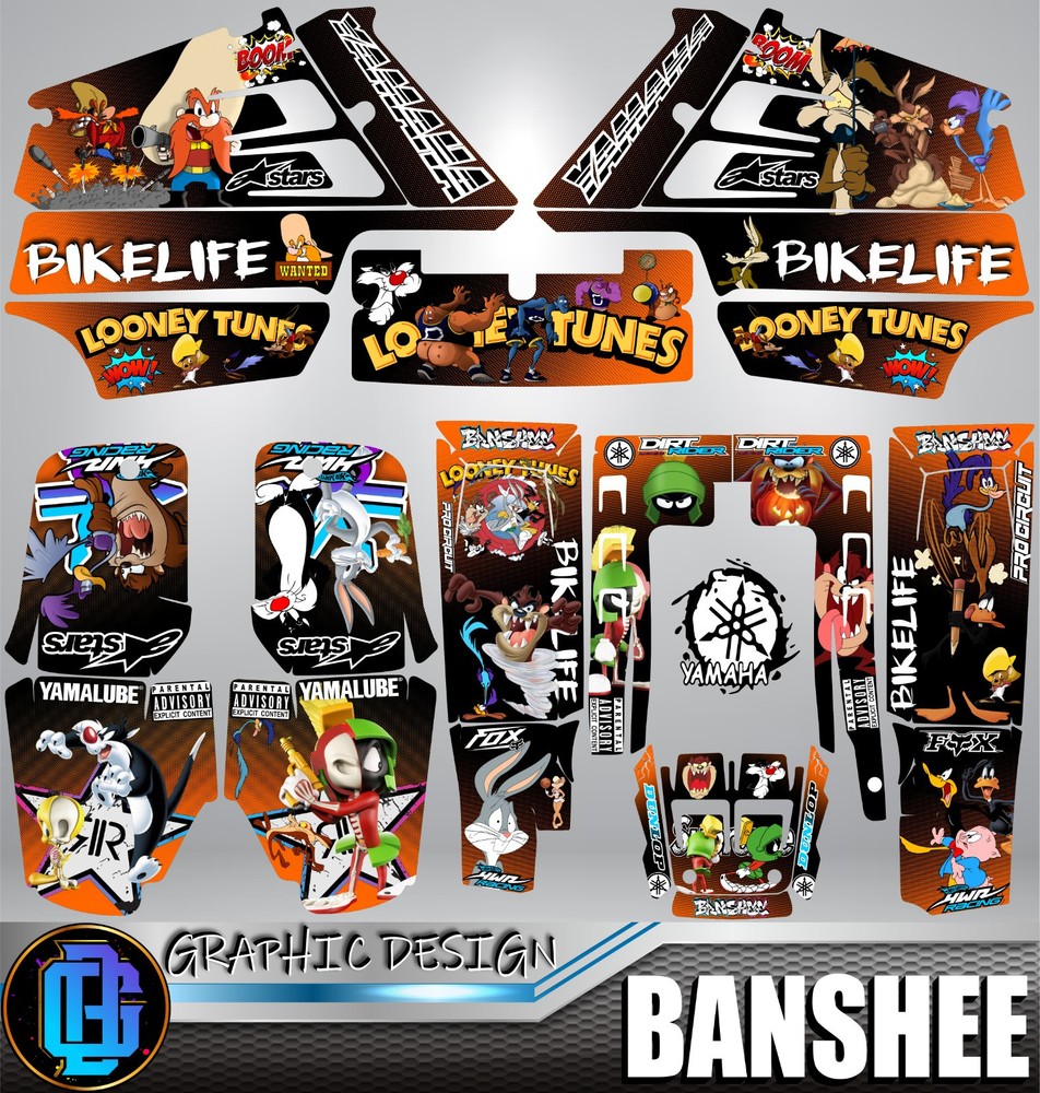 Yamaha Banshee 350 ATV Graphics Kit Decals Stickers Pegatinas