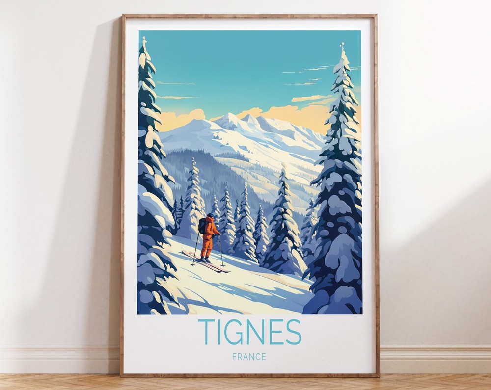 Tignes France Travel Poster Tignes Poster France Travel Wall Art France Travel
