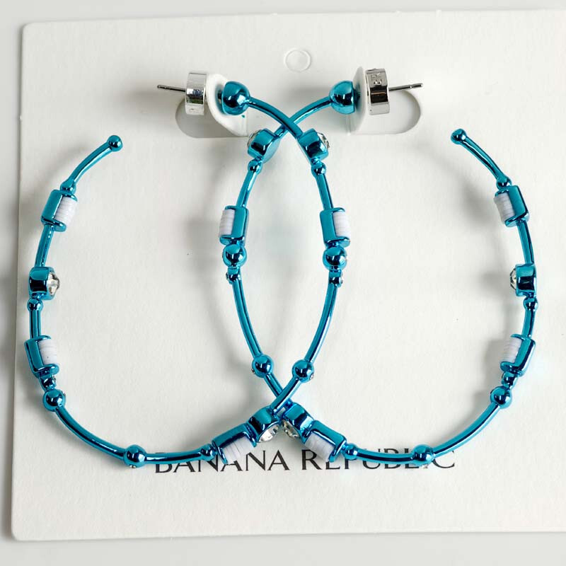 New Banana Republic Floral C Hoop Earrings Gift Fashion Women Party Show Jewelry