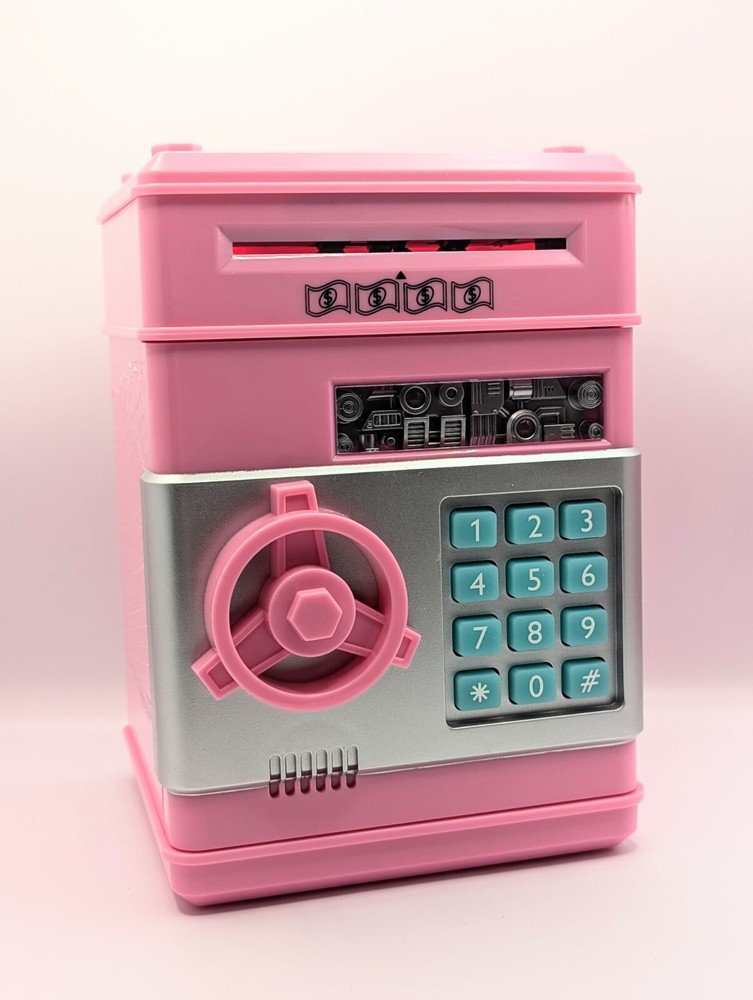 Piggy Bank Electronic Digital Money Coin Counting Kids Cash Safe -Open Box NEW