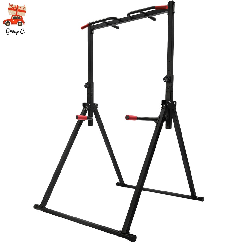 Adjustable Pull Up Bar Dip Station for Home Gym Strength Training Workout 440lbs