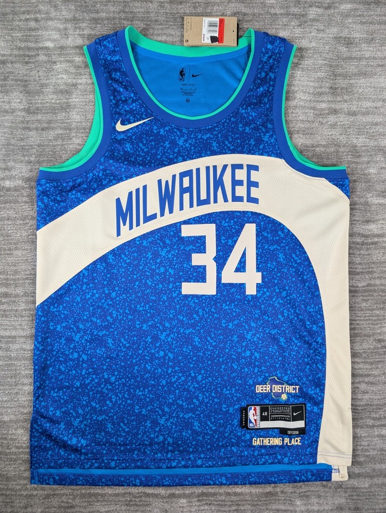 Nike Swingman Milwaukee Bucks Giannis Antetokounmpo City Edition Jersey Size L